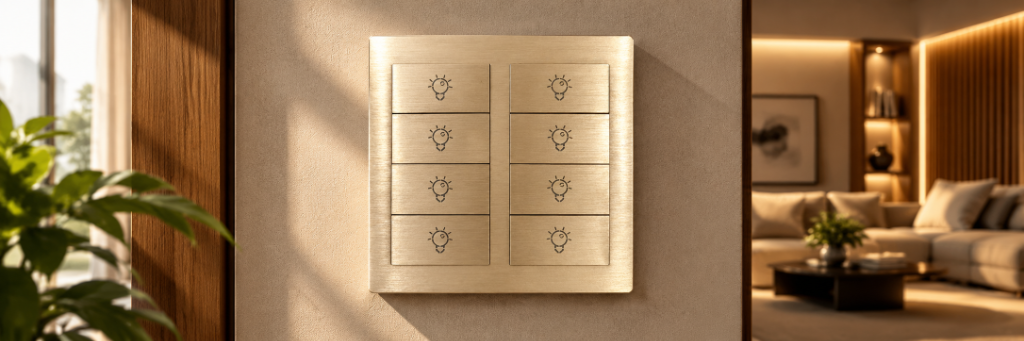 Lumi Tiny Tile Series Brushed Metallic Smart Keypad